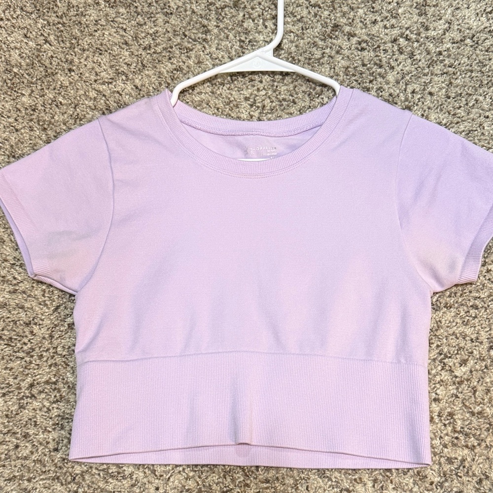 Aerie Offline Lavender Cropped T-Shirt